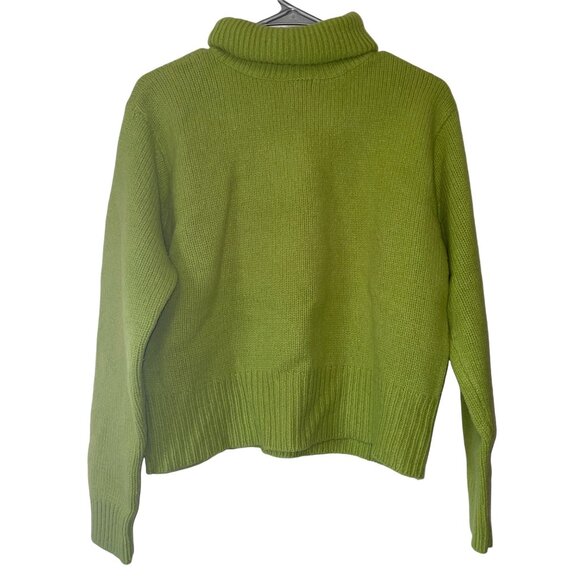 J.Crew Womens Green Lambswool Turtleneck Sweater Size S - Picture 1 of 7